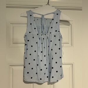 Polka dot tank with tie back